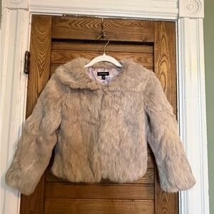 bebe Rabbit Fur Jacket in Light Taupe